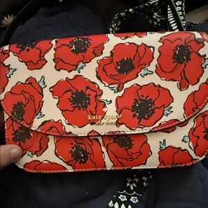 Kate Spade Red and White Floral Clutch